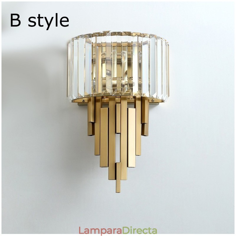 Lámpara de pared de cristal de lujo posmoderna para sala de estar, TV, fondo de pared, dormitorio, mesita de noche