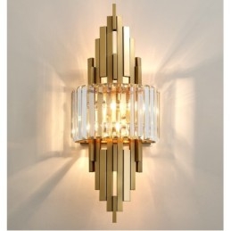 Lámpara de pared de cristal de lujo posmoderna para sala de estar, TV, fondo de pared, dormitorio, mesita de noche