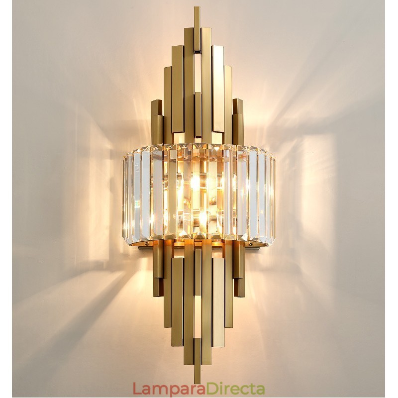 Lámpara de pared de cristal de lujo posmoderna para sala de estar, TV, fondo de pared, dormitorio, mesita de noche