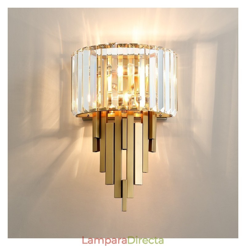 Lámpara de pared de cristal de lujo posmoderna para sala de estar, TV, fondo de pared, dormitorio, mesita de noche