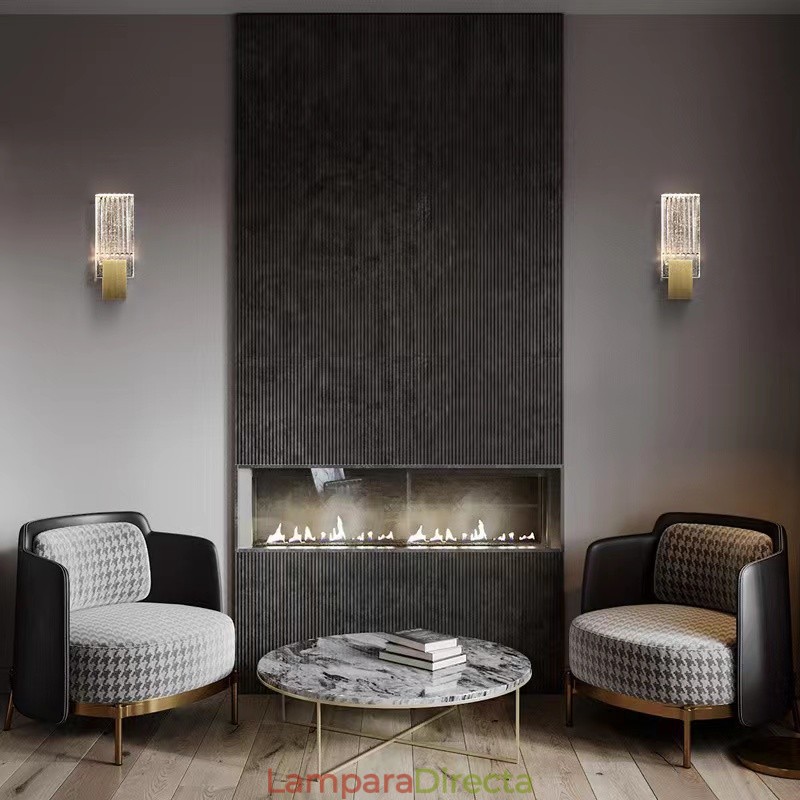 Apliques de pared de cristal minimalistas posmodernos para sala de estar, apliques de pared de estudio para dormitorio y mesita de noche de arte americano