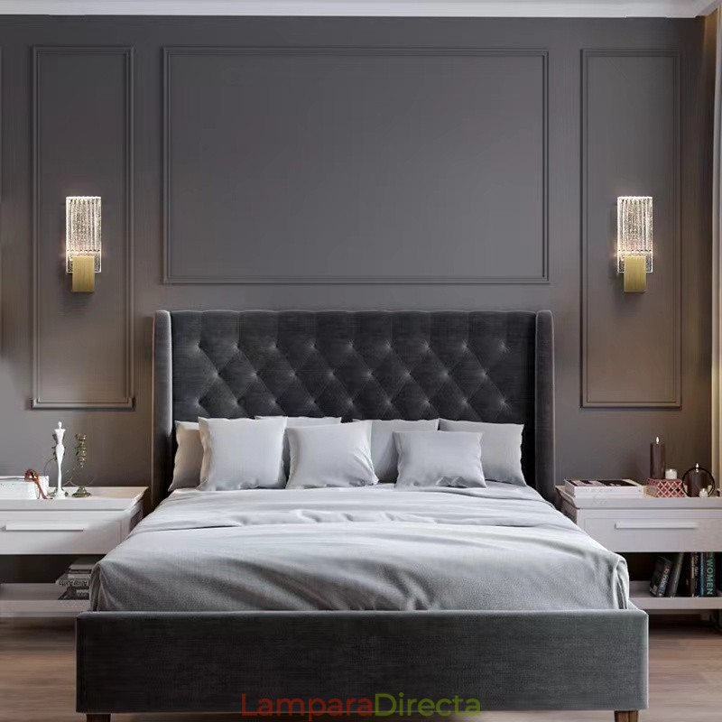 Apliques de pared de cristal minimalistas posmodernos para sala de estar, apliques de pared de estudio para dormitorio y mesita de noche de arte americano
