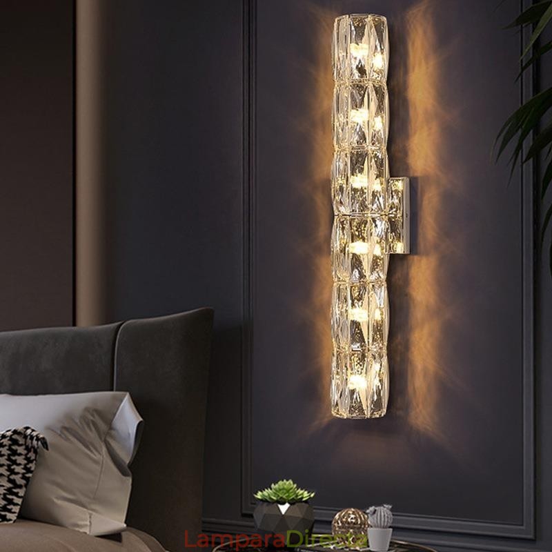 Lámpara de pared para sala de estar, lámpara de lujo sencilla para dormitorio, lámpara de noche, vestíbulo de hotel, pasillo, villa, proyecto, apliques de pared de cristal de acero inoxidable