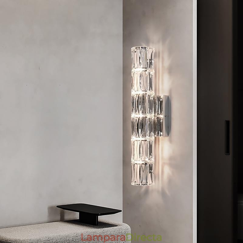 Lámpara de pared para sala de estar, lámpara de lujo sencilla para dormitorio, lámpara de noche, vestíbulo de hotel, pasillo, villa, proyecto, apliques de pared de cristal de acero inoxidable