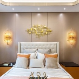 Lámpara de pared de cristal de lujo para hotel, estilo posmoderno, con personalidad, para sala de estar, pasillo, entrada, fondo, dormitorio, mesita de noche, apliques decorativos.