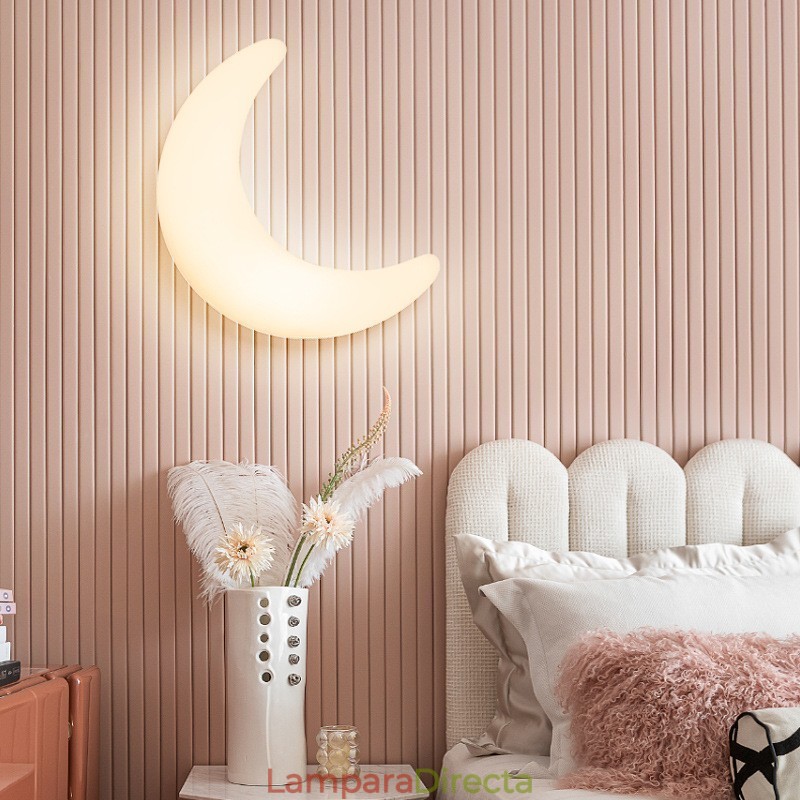 Apliques de pared y techo con forma de luna nórdica de 20 W para habitación infantil