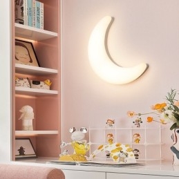 Apliques de pared y techo con forma de luna nórdica de 20 W para habitación infantil