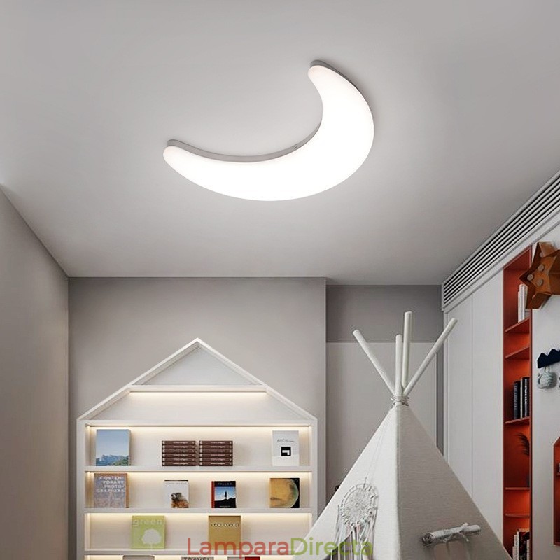 Apliques de pared y techo con forma de luna nórdica de 20 W para habitación infantil