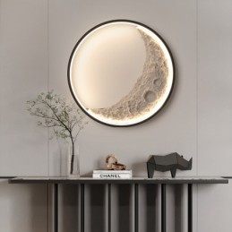 Lámparas de pared decorativas de fondo redondo nórdico para interiores