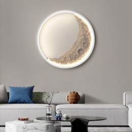 Lámparas de pared decorativas de fondo redondo nórdico para interiores