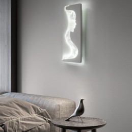 Lámpara de pared interior con diseño de chicas encantadoras mirando hacia la izquierda y hacia la derecha