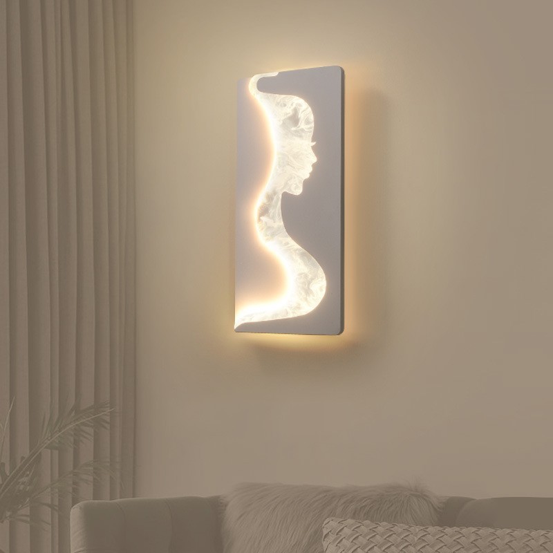 Lámpara de pared interior con diseño de chicas encantadoras mirando hacia la izquierda y hacia la derecha