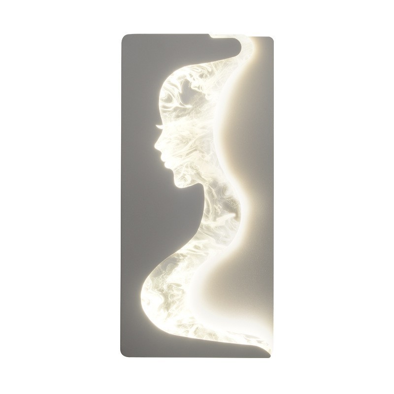 Lámpara de pared interior con diseño de chicas encantadoras mirando hacia la izquierda y hacia la derecha