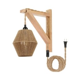 Aplique de pared de cuerda de papel estilo pastoral americano retro con enchufe