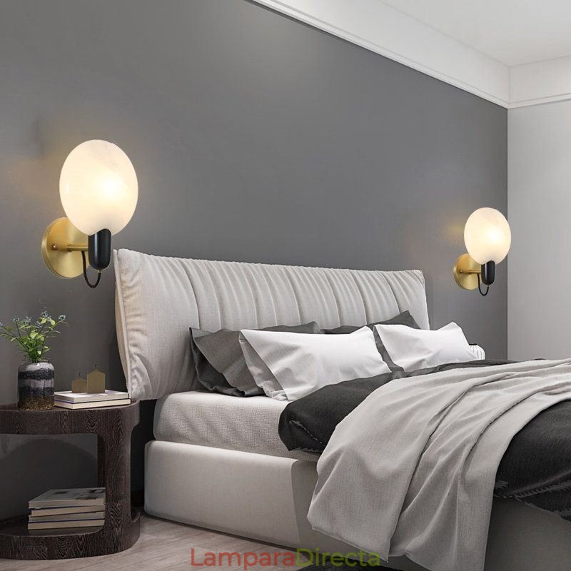 Lámpara de pared de mármol, aplique de pared para pasillo, habitación, baño, luces de pared