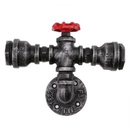 Lámpara de pared industrial vintage con diseño de tubería de agua retro