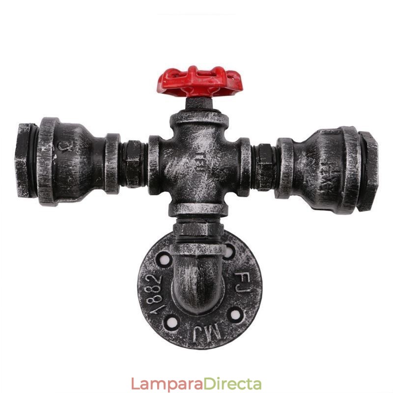 Lámpara de pared industrial vintage con diseño de tubería de agua retro