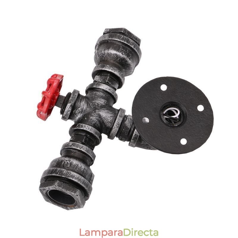 Lámpara de pared industrial vintage con diseño de tubería de agua retro