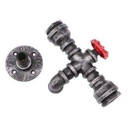 Lámpara de pared industrial vintage con diseño de tubería de agua retro