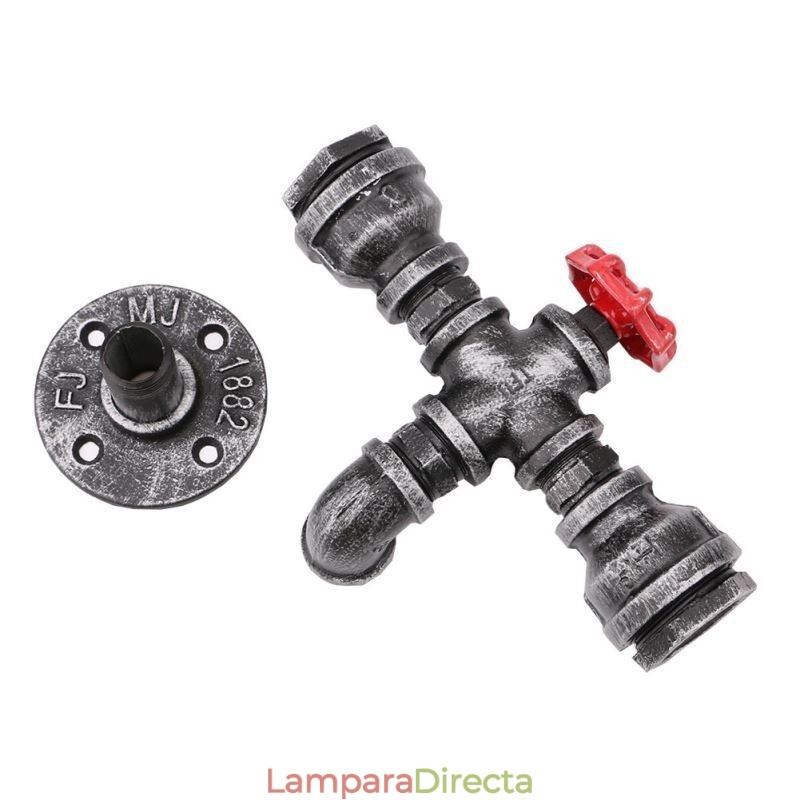 Lámpara de pared industrial vintage con diseño de tubería de agua retro
