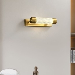 Lámpara de pared de latón acrílico cilindro espejo luz frontal
