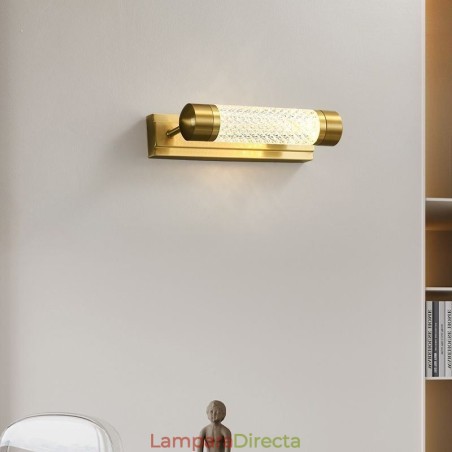 Lámpara de pared de latón acrílico cilindro espejo luz frontal Lámpara de pared de latón acrílico cilindro espejo luz frontal
