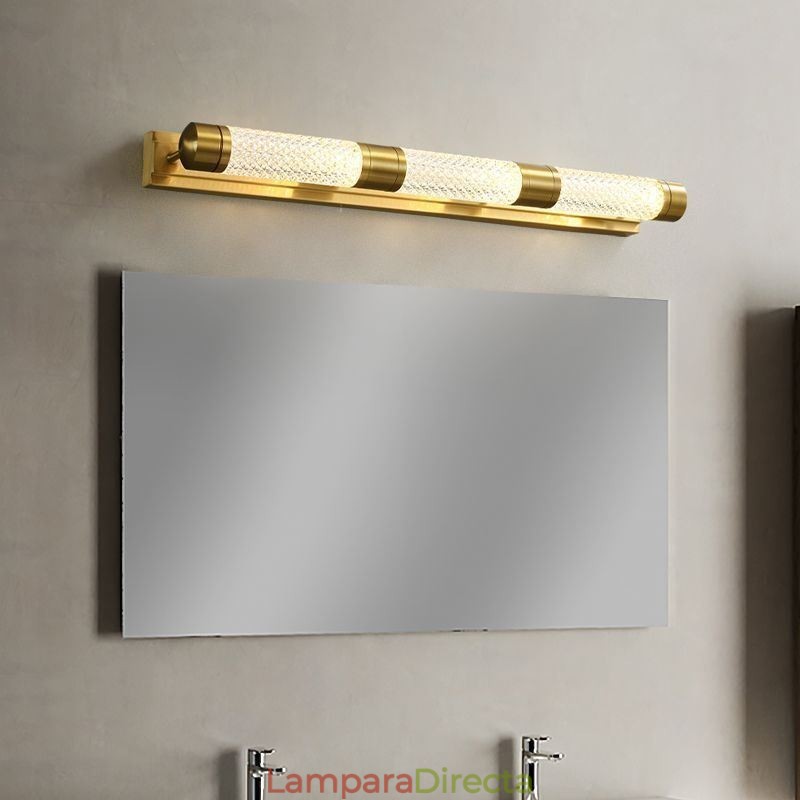Lámpara de pared de latón acrílico cilindro espejo luz frontal