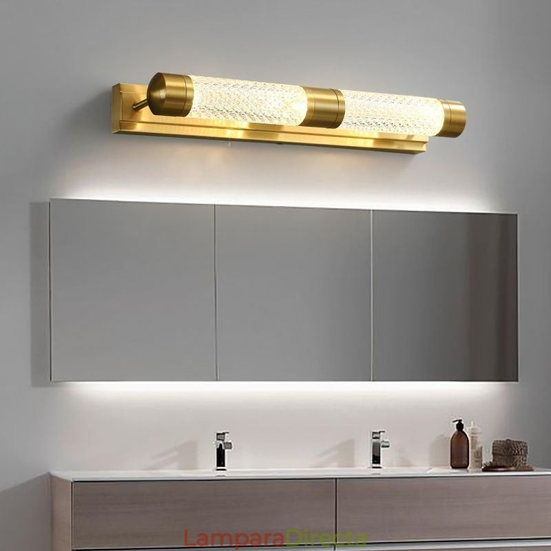 Lámpara de pared de latón acrílico cilindro espejo luz frontal