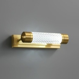 Lámpara de pared de latón acrílico cilindro espejo luz frontal