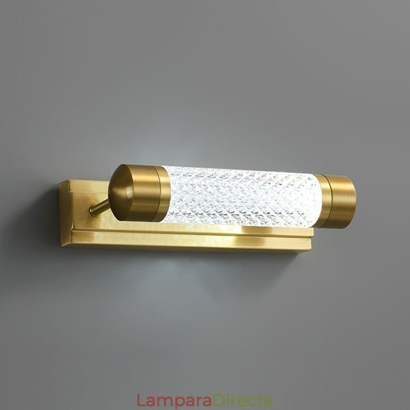 Lámpara de pared de latón acrílico cilindro espejo luz frontal