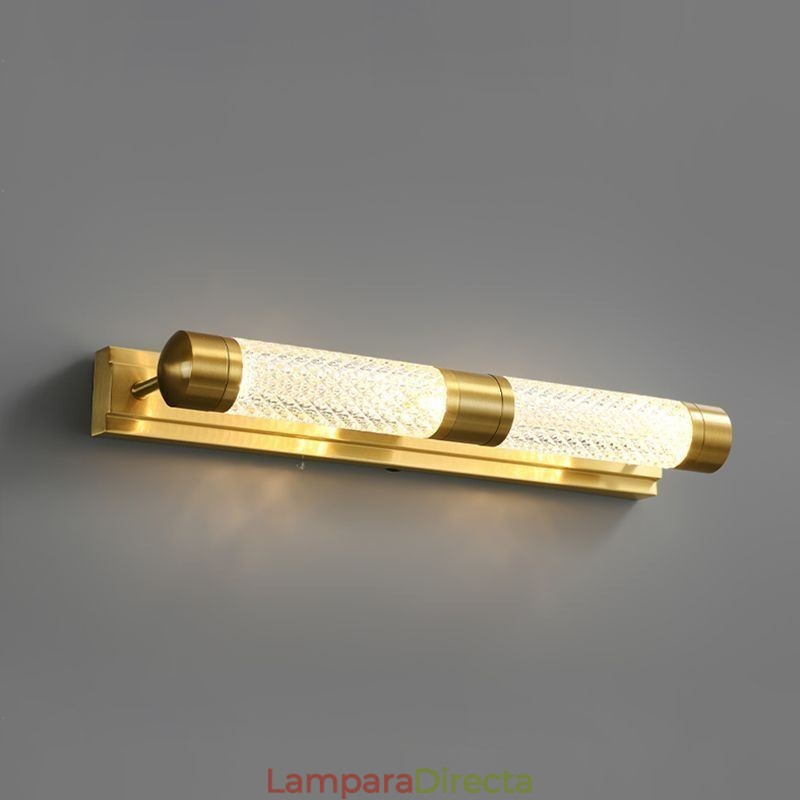 Lámpara de pared de latón acrílico cilindro espejo luz frontal