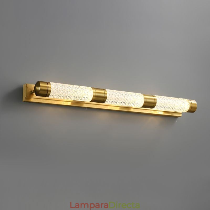 Lámpara de pared de latón acrílico cilindro espejo luz frontal