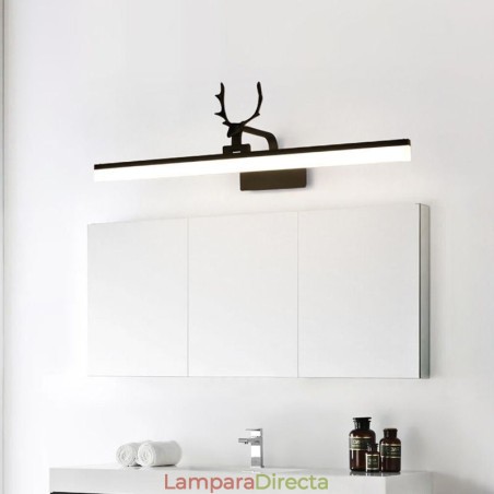 Lámpara de pared acrílica con espejo de asta para el frente, lámpara de maquillaje para el baño Lámpara de pared acrílica con espejo de asta para el frente, lámpara de maquillaje para el baño