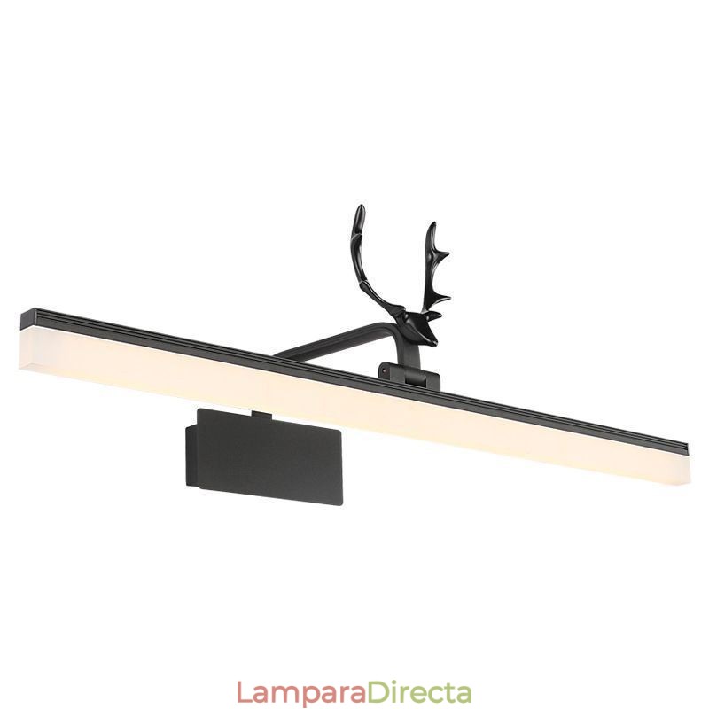 Lámpara de pared acrílica con espejo de asta para el frente, lámpara de maquillaje para el baño