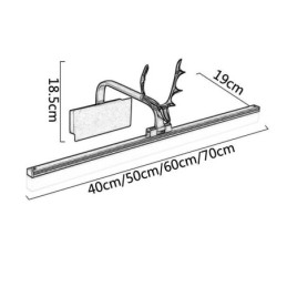 Lámpara de pared acrílica con espejo de asta para el frente, lámpara de maquillaje para el baño