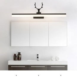 Lámpara de pared acrílica con espejo de asta para el frente, lámpara de maquillaje para el baño