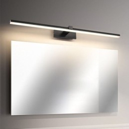 Lámpara de pared contemporánea con espejo y luz frontal, iluminación acrílica para baño.
