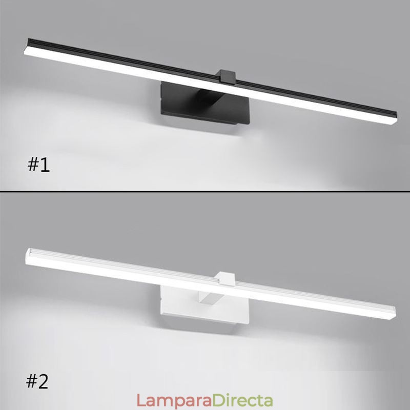 Lámpara de pared contemporánea con espejo y luz frontal, iluminación acrílica para baño.