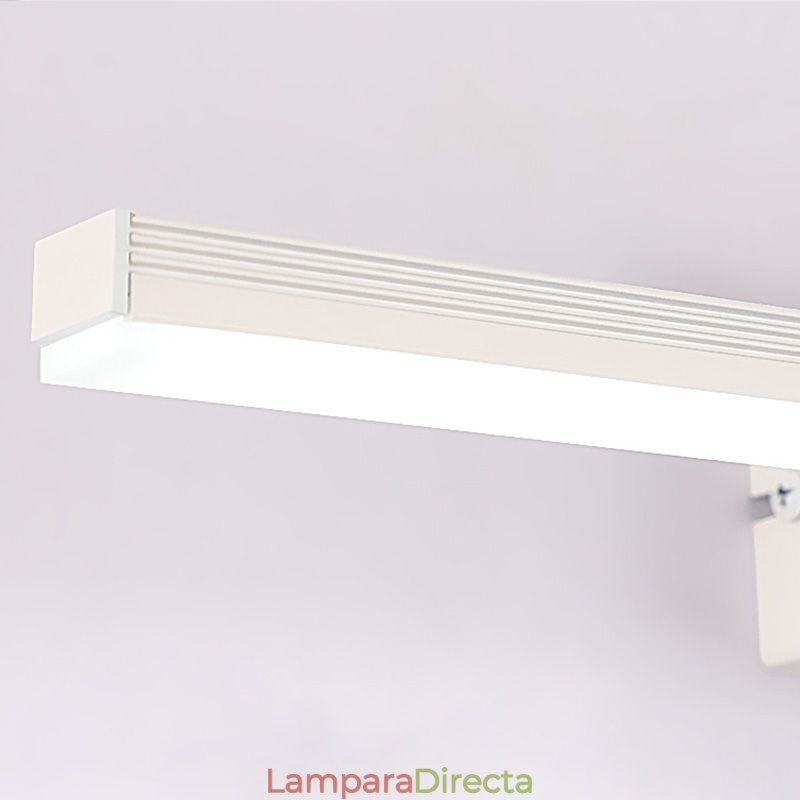 Lámpara de pared contemporánea con espejo y luz frontal, iluminación acrílica para baño.