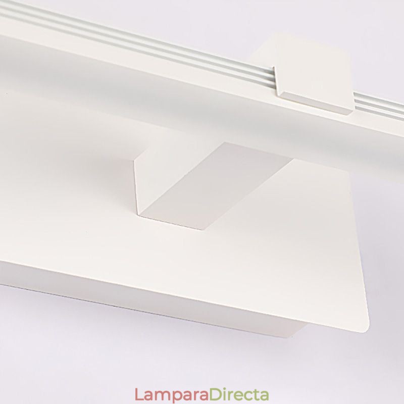 Lámpara de pared contemporánea con espejo y luz frontal, iluminación acrílica para baño.