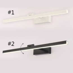 Lámpara de pared con espejo frontal de estilo nórdico con ángulo ajustable para baño