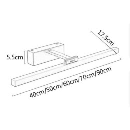 Lámpara de pared con espejo frontal de estilo nórdico con ángulo ajustable para baño