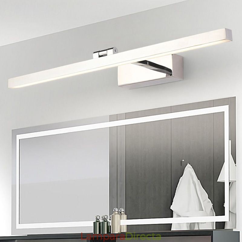 Lámpara de pared con espejo frontal de estilo nórdico con ángulo ajustable para baño