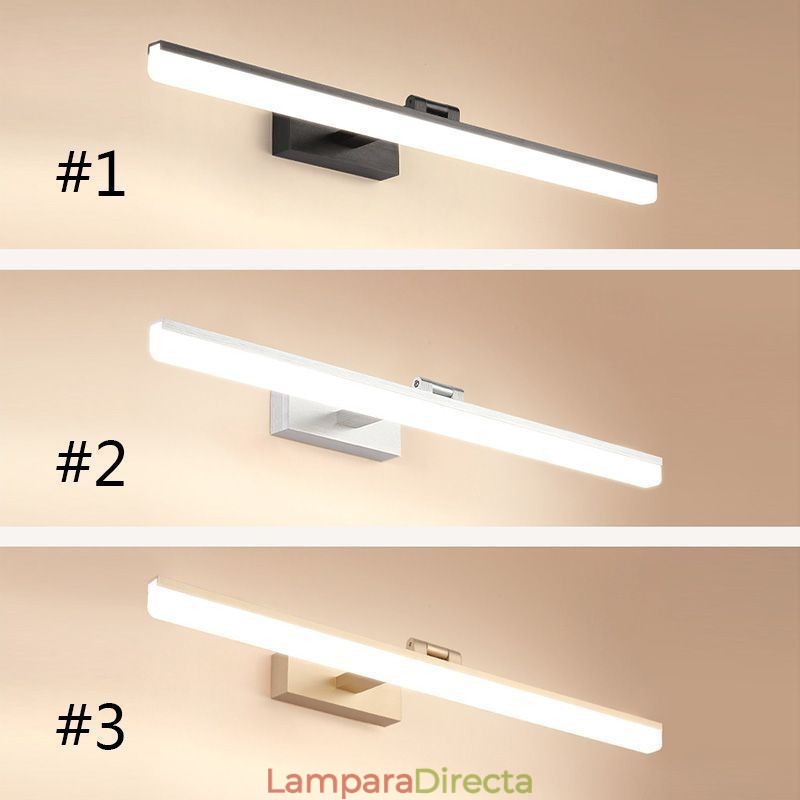 Lámpara de pared moderna con espejo frontal para baño