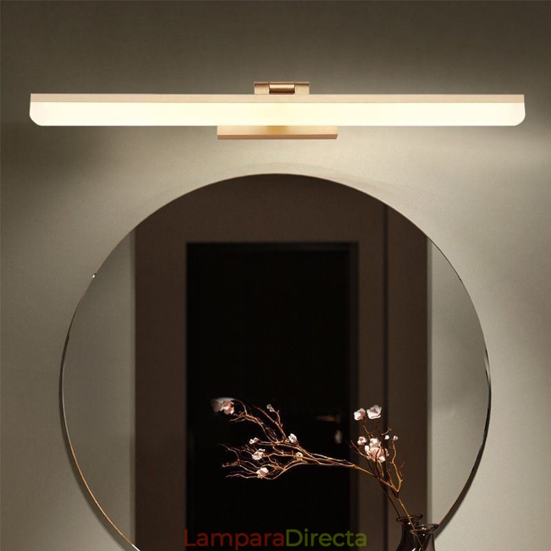 Lámpara de pared moderna con espejo frontal para baño