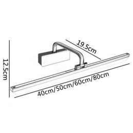 Lámpara de pared moderna con espejo, luz frontal, ángulo ajustable, luz de maquillaje para baño