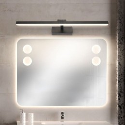 Aplique de pared con espejo frontal de estilo nórdico con ángulo ajustable para baño