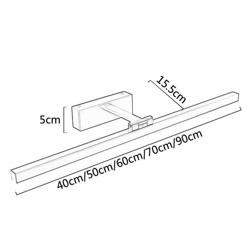 Aplique de pared con espejo frontal de estilo nórdico con ángulo ajustable para baño