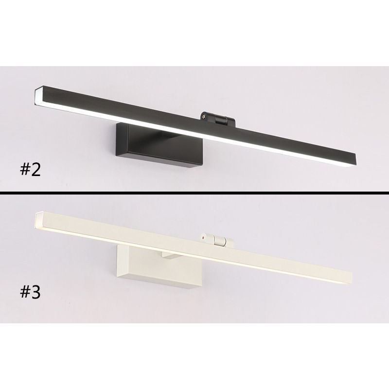 Aplique de pared con espejo frontal de estilo nórdico con ángulo ajustable para baño