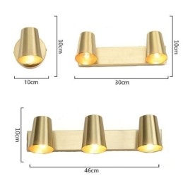 Lámpara de pared con espejo frontal de latón nórdico